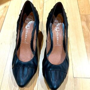 Jeffrey Campbell Handmade Ibiza Last Heels, Black Leather, Size 11
